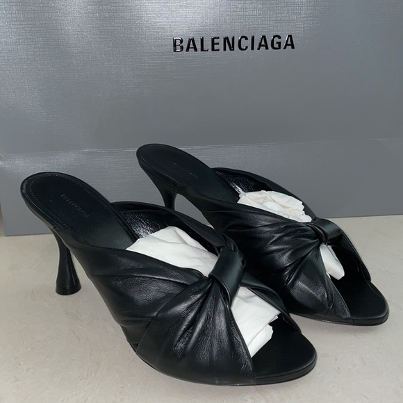 BALENCIAGA Drapy Leather Heels - Picture 7 of 11